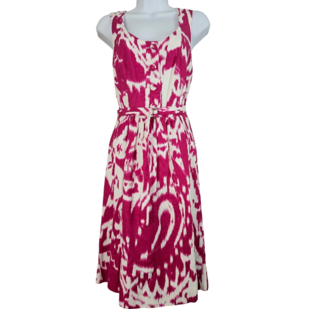 Judith & Charles pink & white fit & flare shirt dress Womens 2